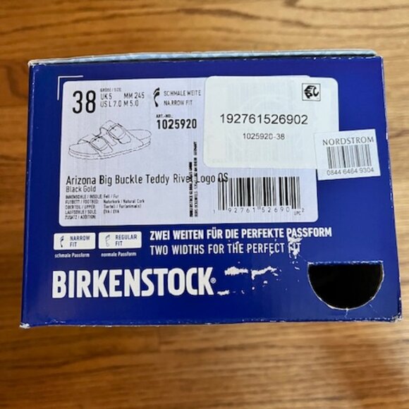 BIRKENSTOCK: WOMENS ‘ARIZONA BIG BUCKLE TEDDY RIVET’ FUR SLIDE SANDALS-SIZE 38-7 - Picture 2 of 6